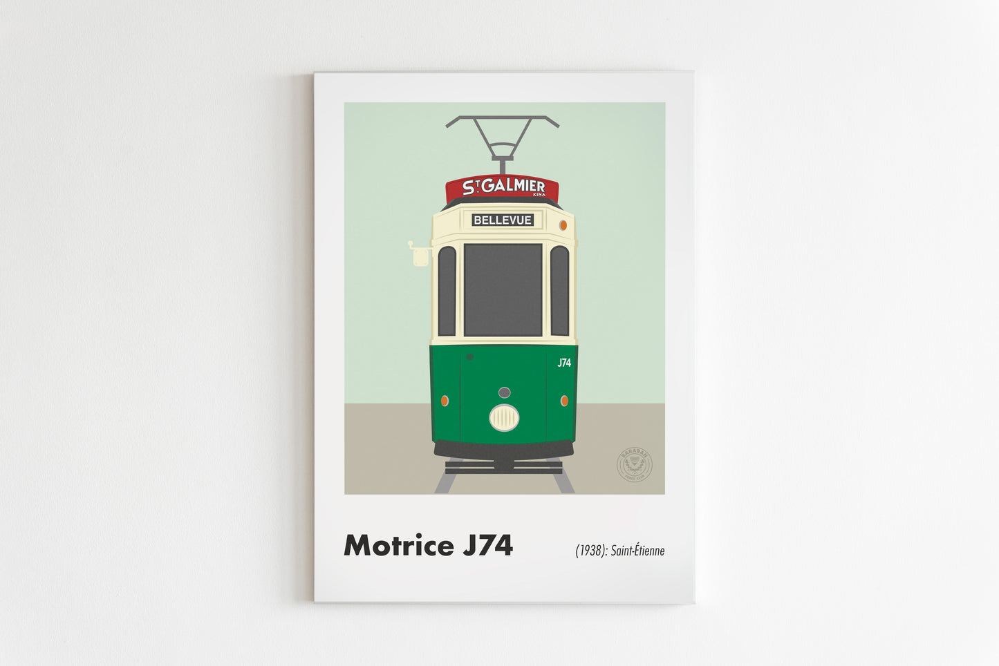 Affiche Motrice J74 - Tramway Saint-étienne