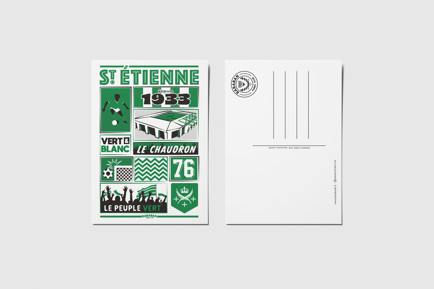 Carte postale Vert & Blanc
