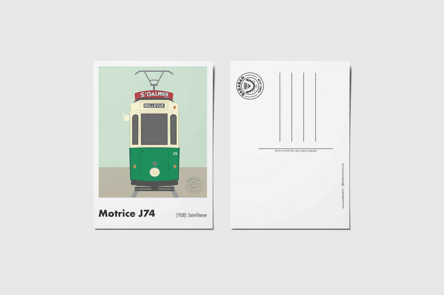 Carte postale Motrice J74 - Tramway Saint-Étienne