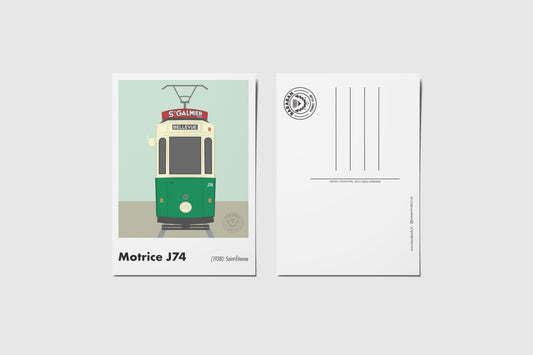 Carte postale Motrice J74 - Tramway Saint-Étienne
