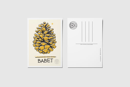 Carte postale Babet - Pomme de Pin