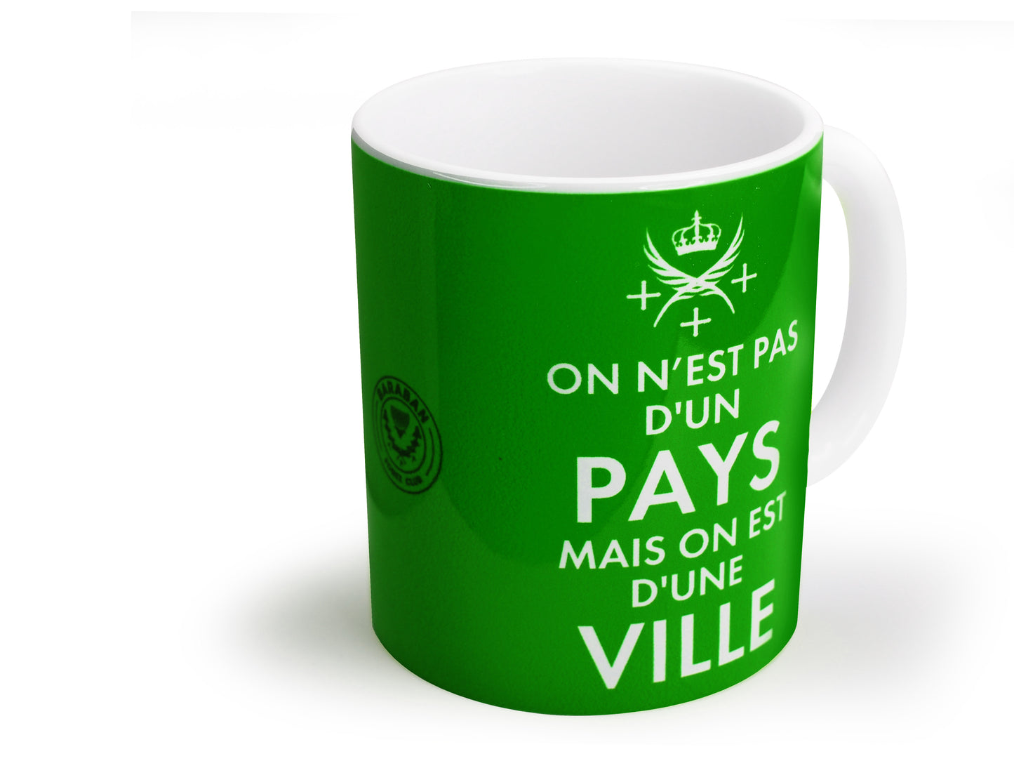 Mug Tasse On n'est pas d'un pays mais on est d'une ville VERT